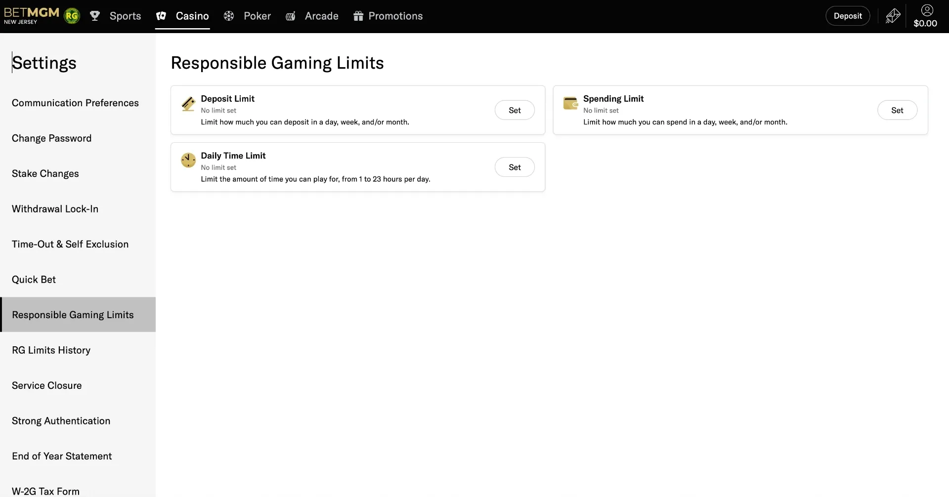 BetMGM casino responsible gaming