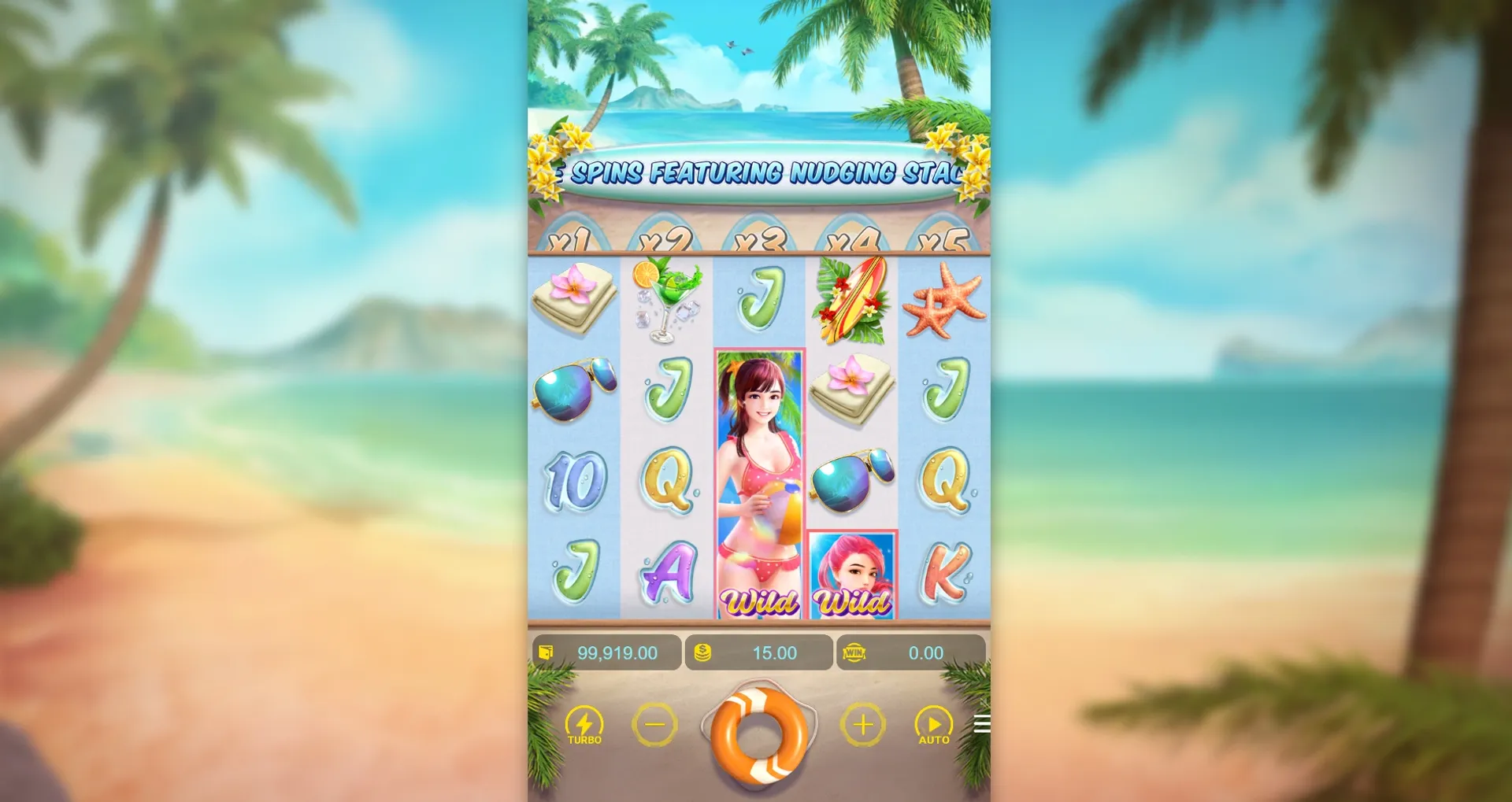 Juego base de la slot Bikini Paradise