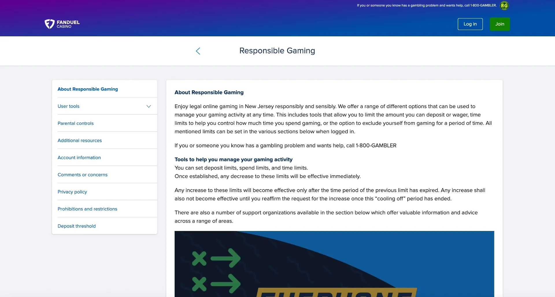 FanDuel casino responsible gaming