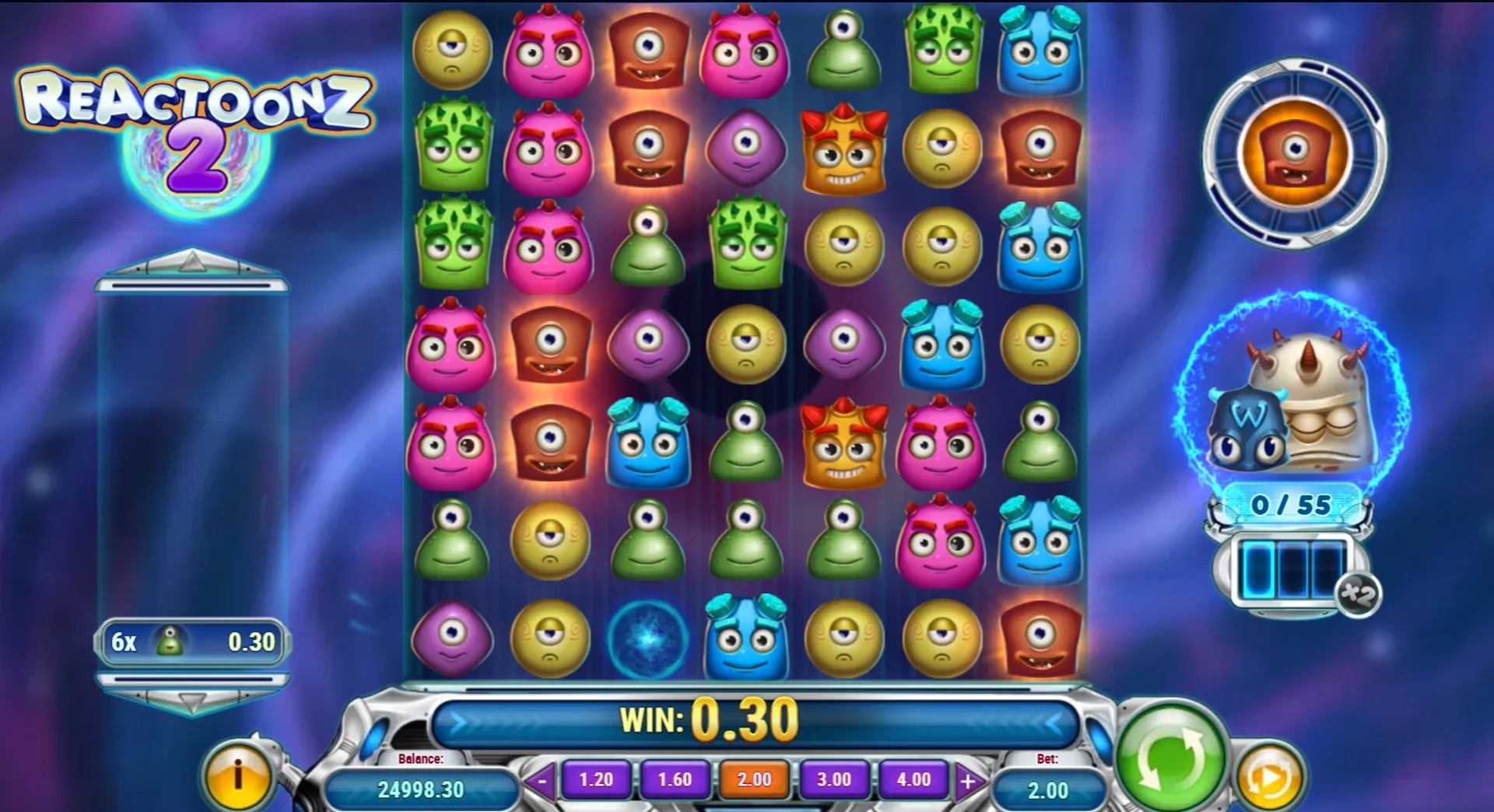Reactoonz 2 juego base Juego base en la slot Reactoonz 2
