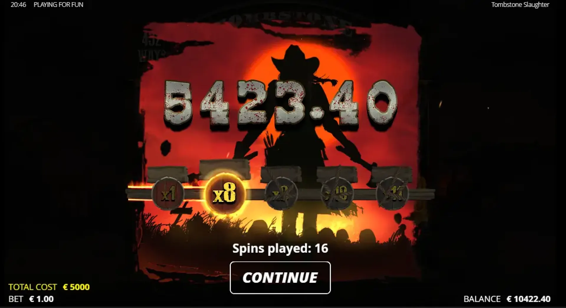 tombstone slaughter gran ganancia Gran ganancia en la slot Tombstone Slaughter