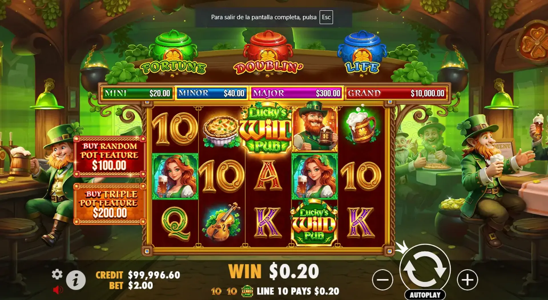 Imagen de la slot Lucky's Wild Pub de Pragmatic Play