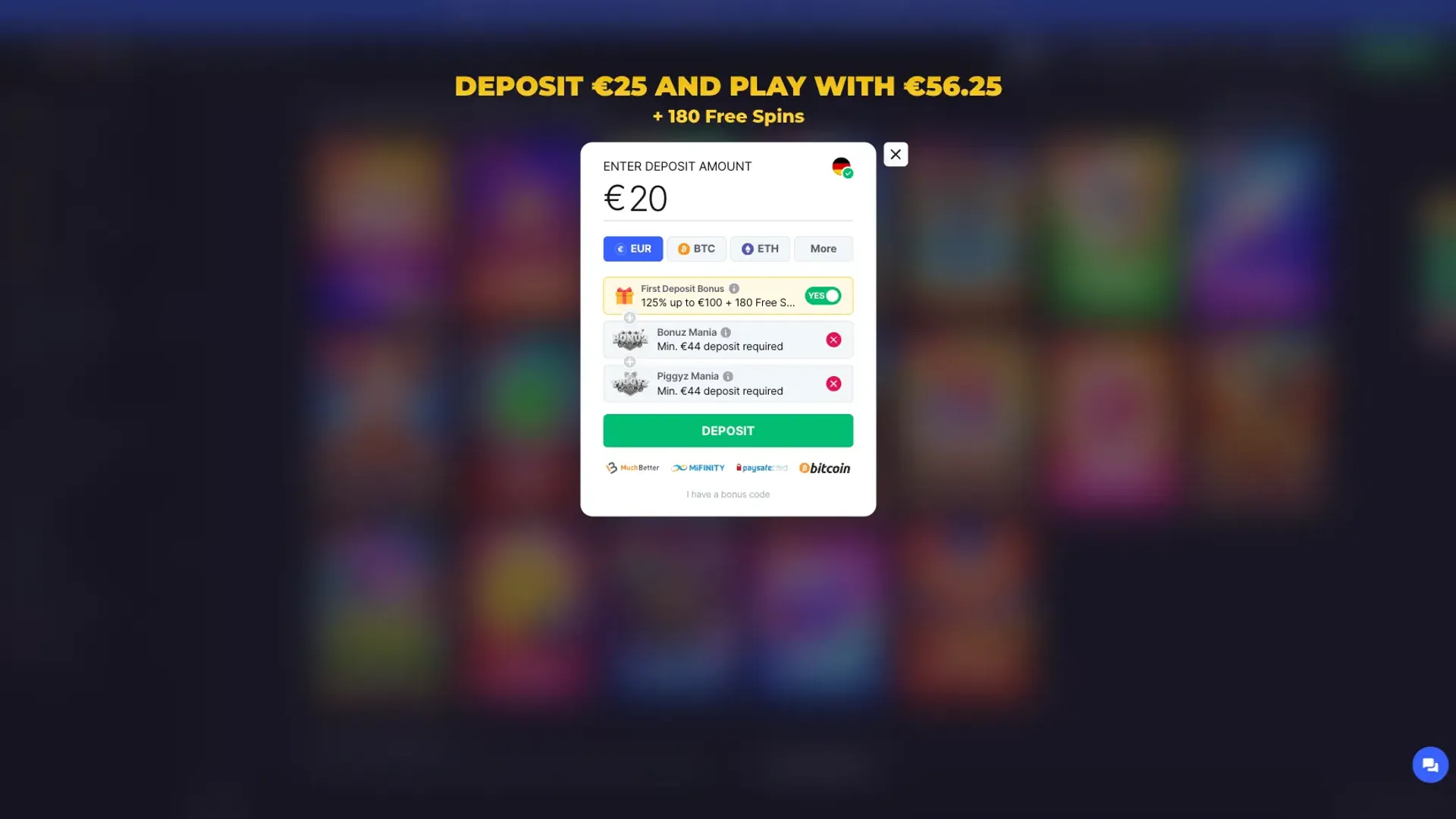 Sign up at Bitstarz
