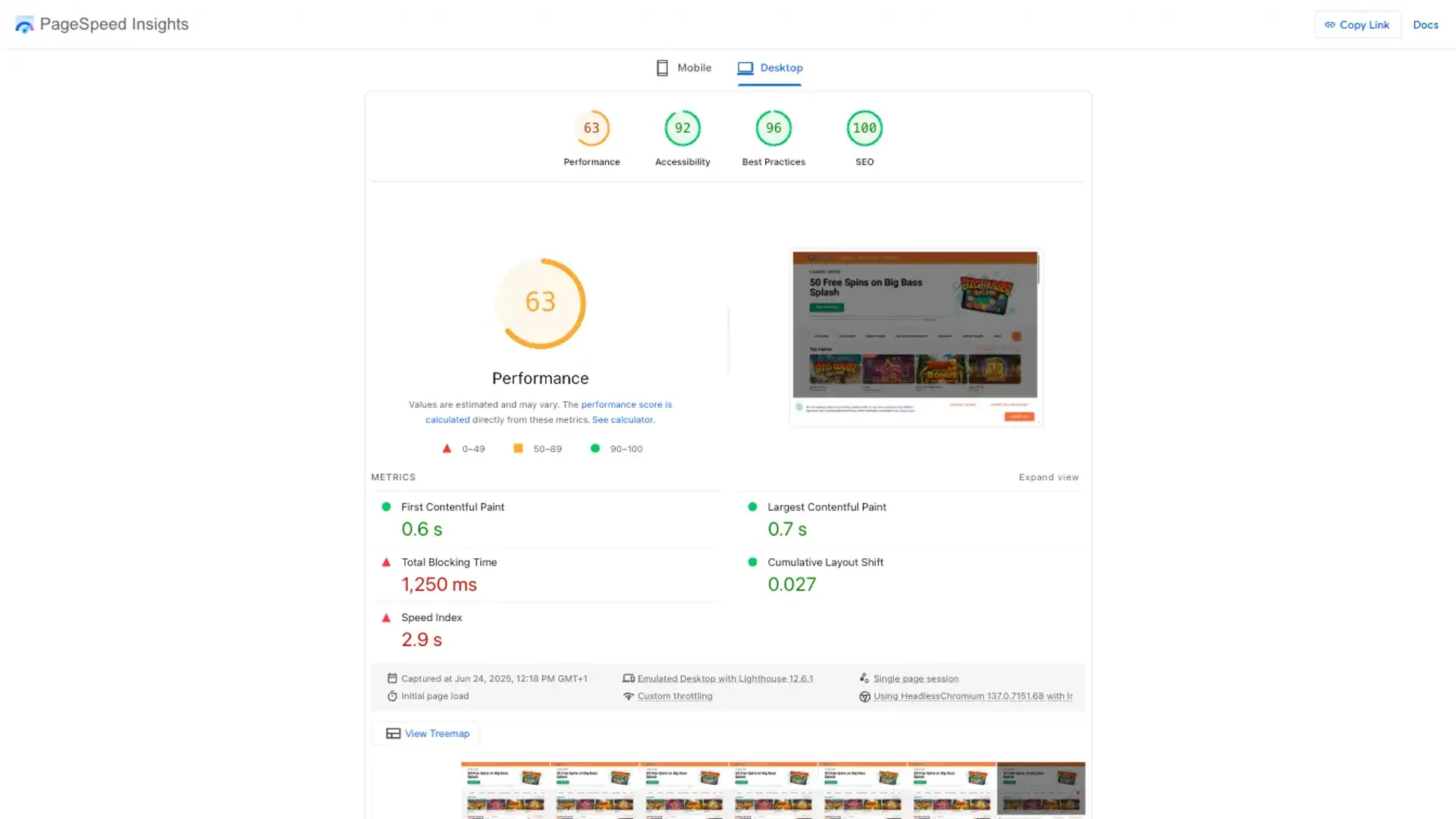 LeoVegas site performance