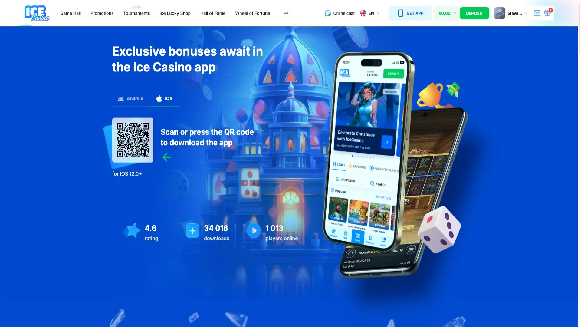 Exclusive mobile offer at Ice Casino