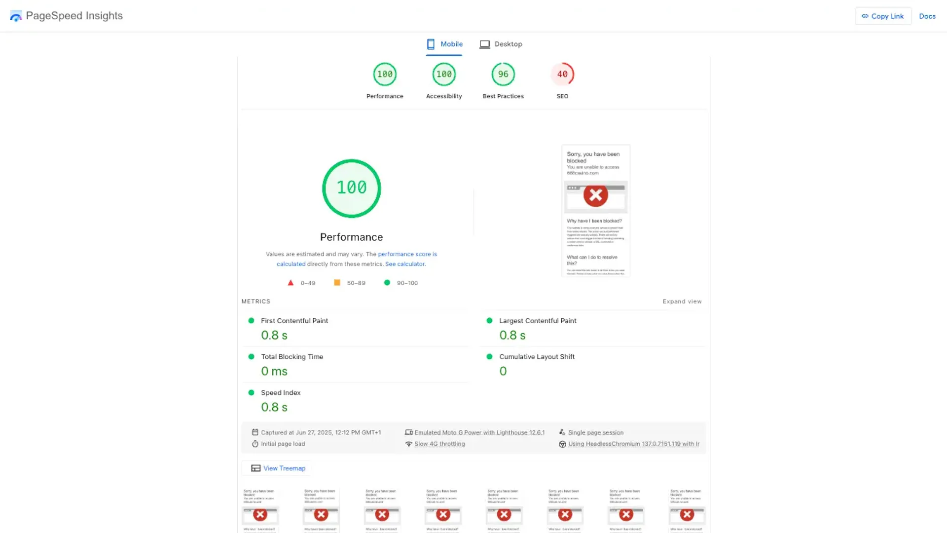 Site performance of 666 casino