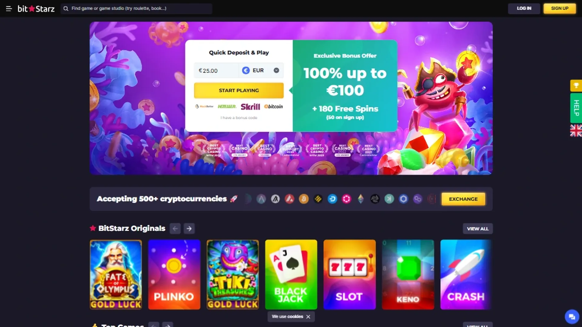 Sign up offer at Bitzstars
