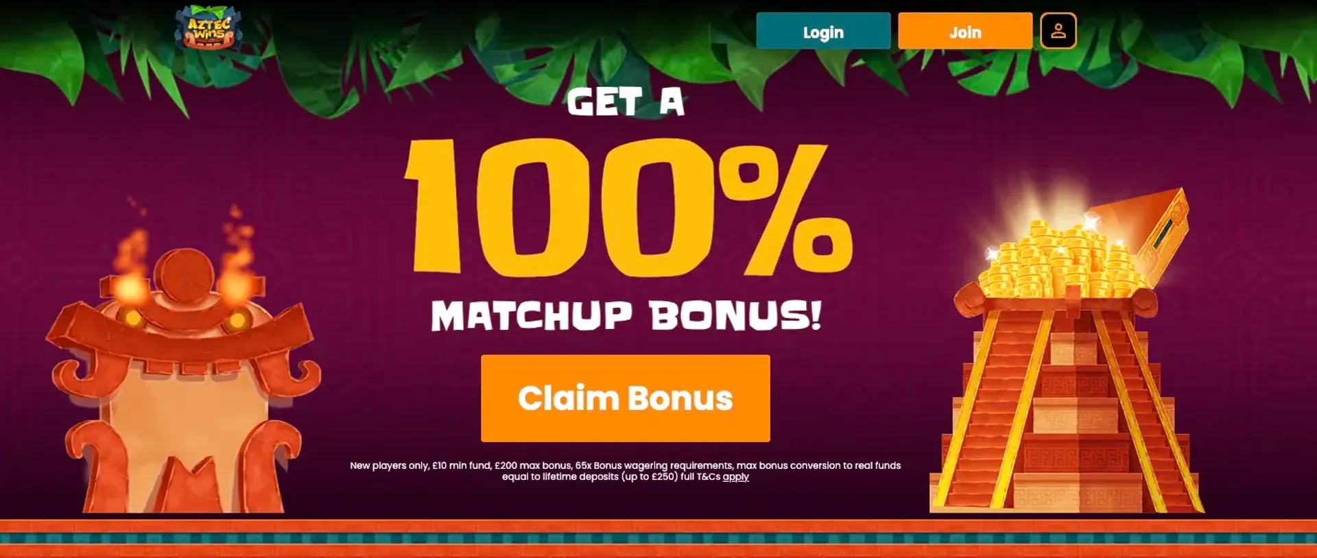 Aztec Wins Sign up bonus