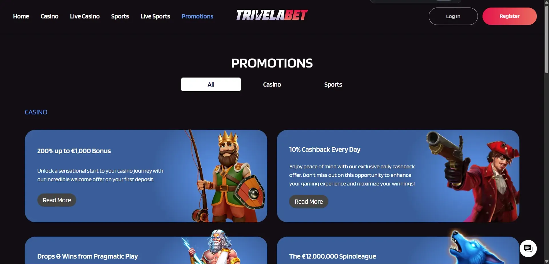 Promotions at Trivelabet