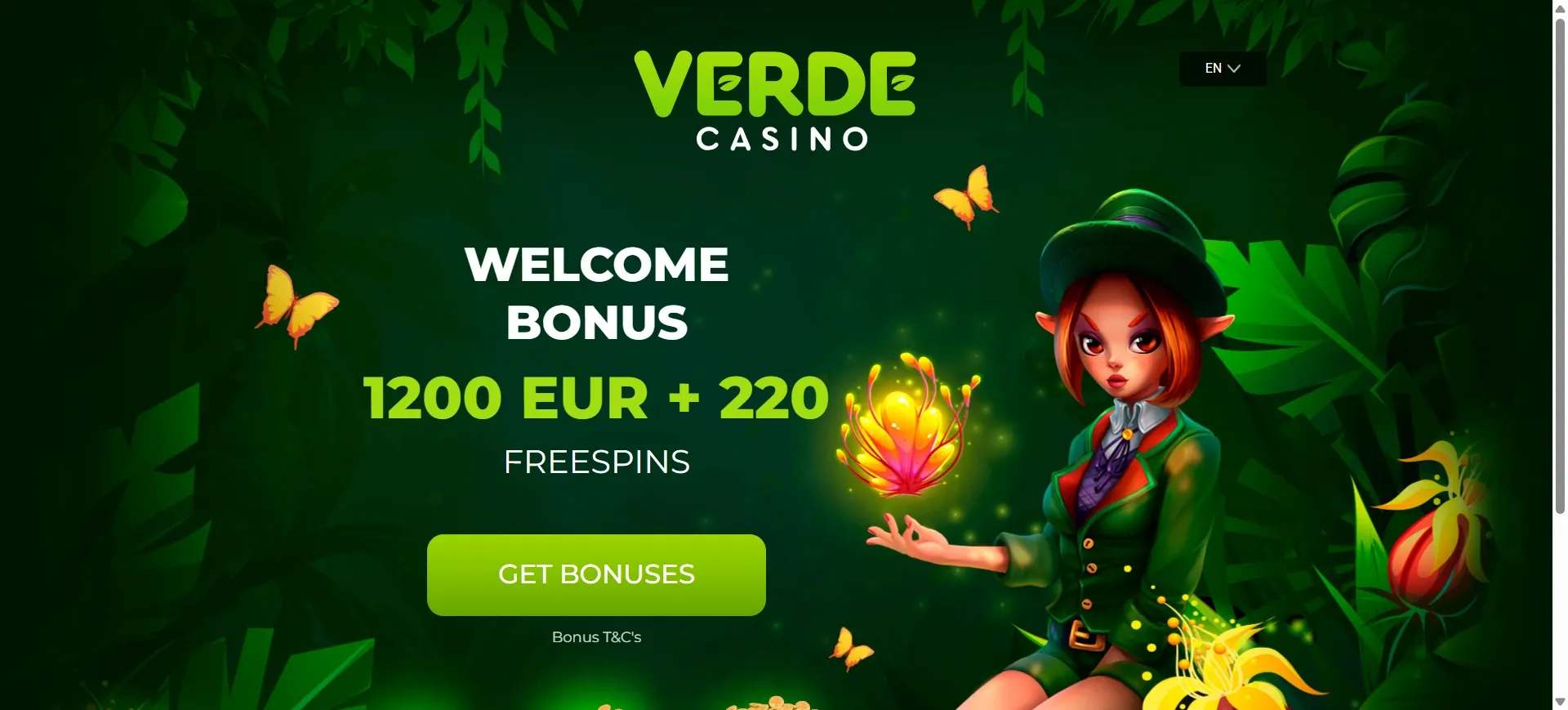 Sign up offer at Verde casino