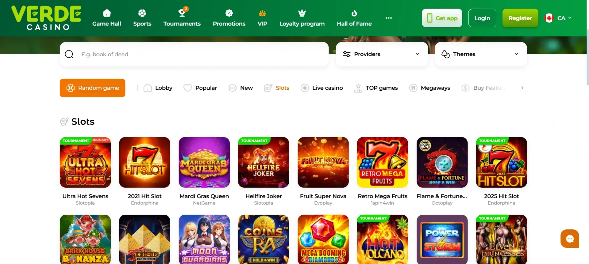 Online slots at Verde casino