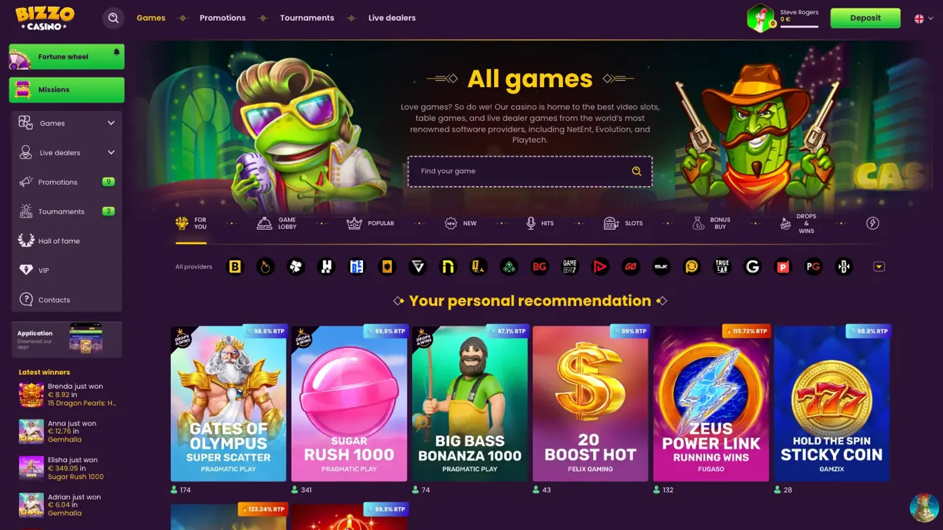 Bizzo Casino All Games