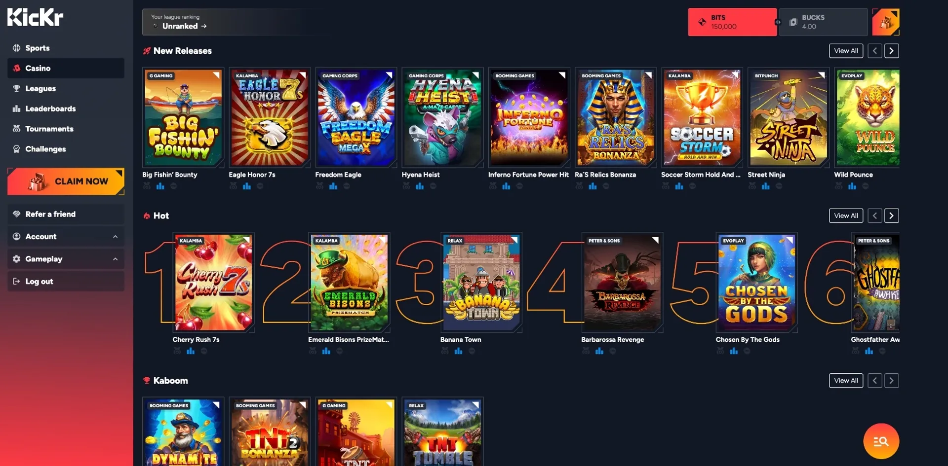 kickr casino games