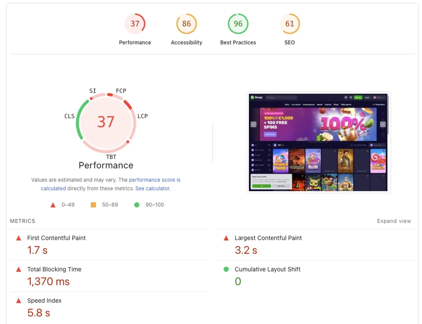 How Bongo casino site performs