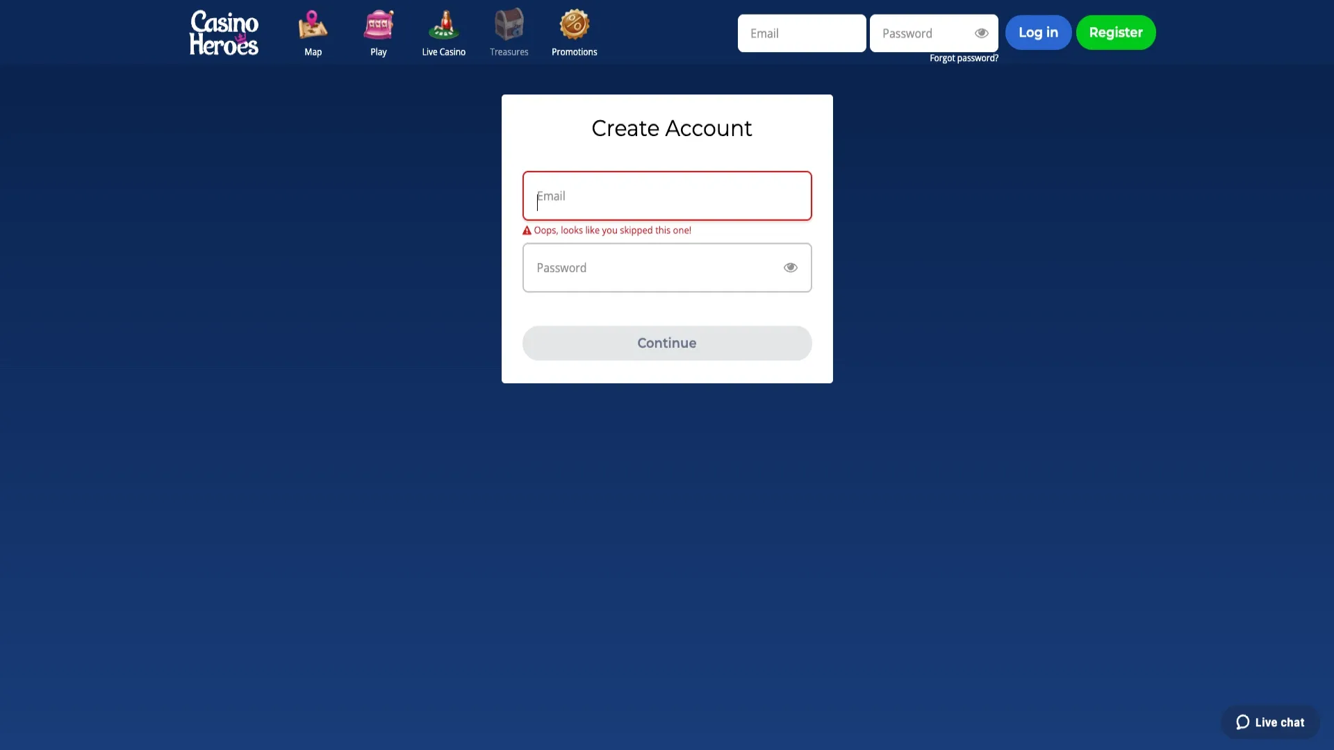 How to create an account at Casino Heroes