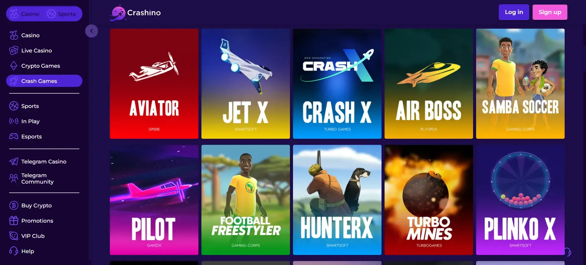 Crash games at Crashino Casino