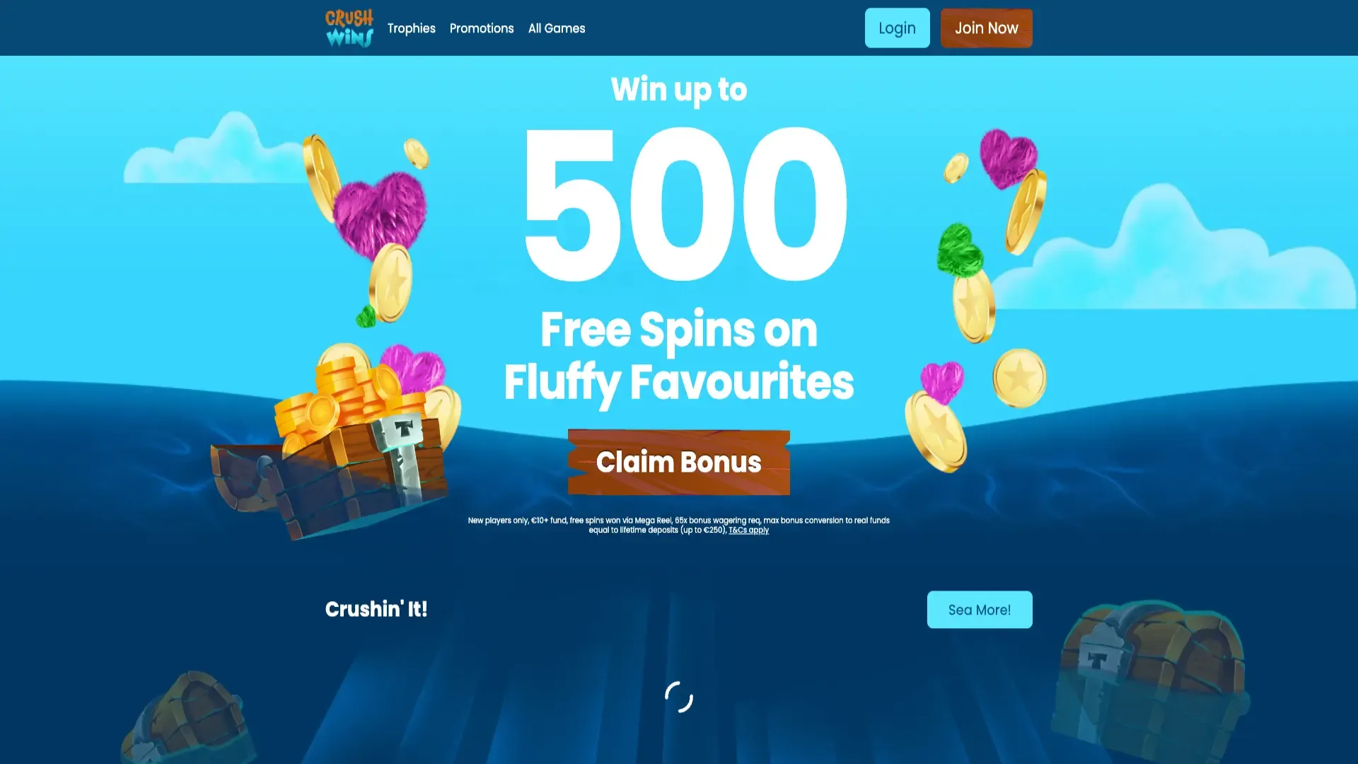 Crush wins casino free spins