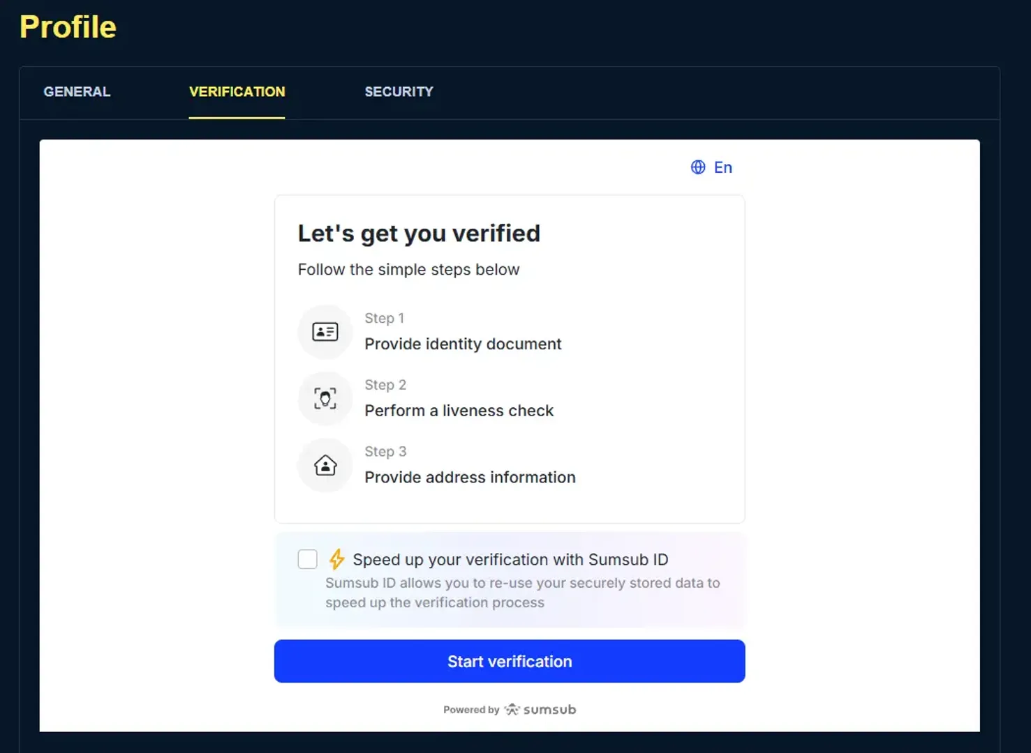 Verification steps at Winz casino
