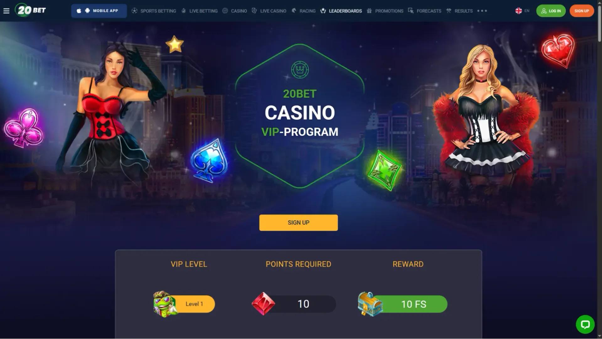 20bet casino vip program