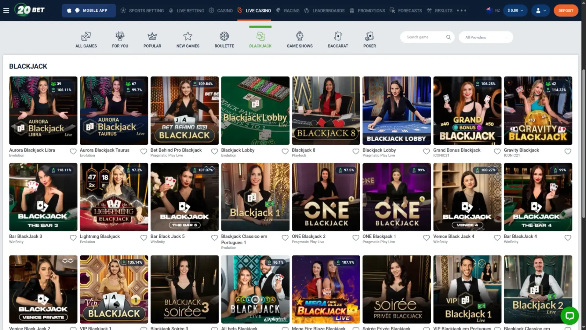 20bet casino blackjack