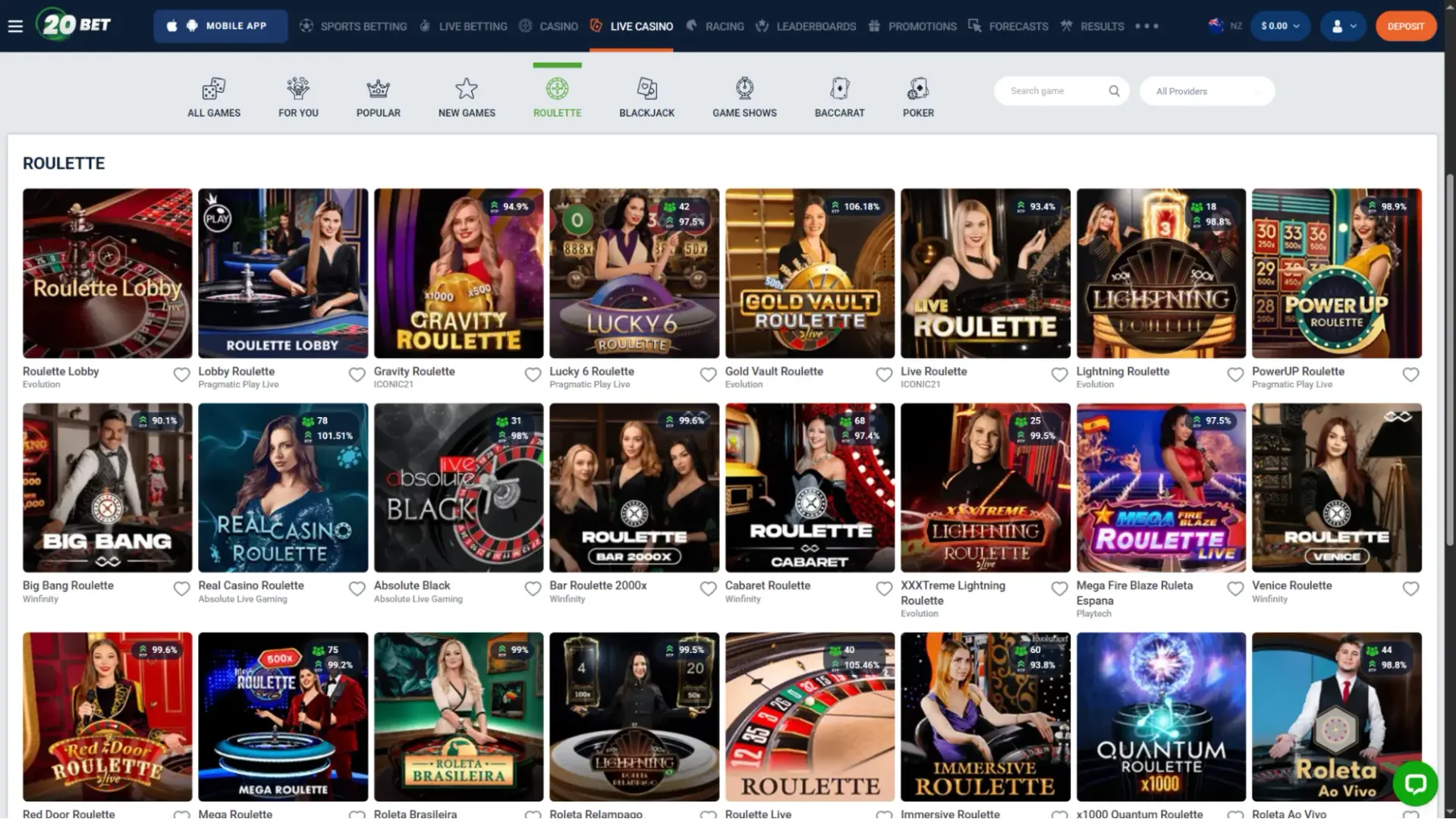 20bet casino roulette