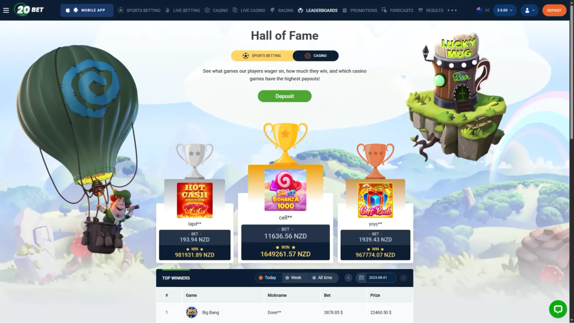 20bet casino hall of fame