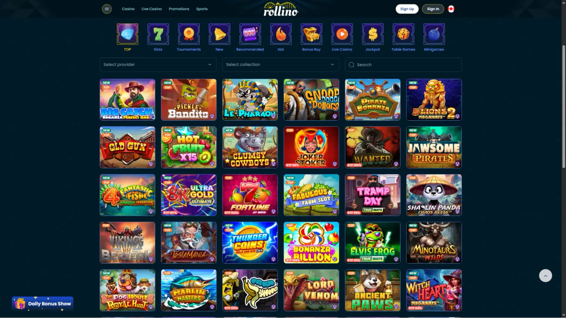 Rollino casino variety games