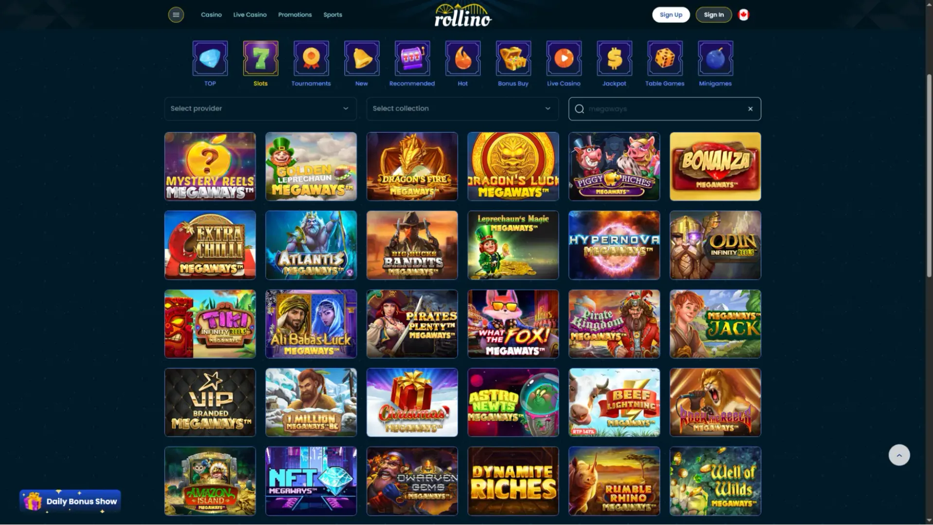 Rollino casino megaways slots
