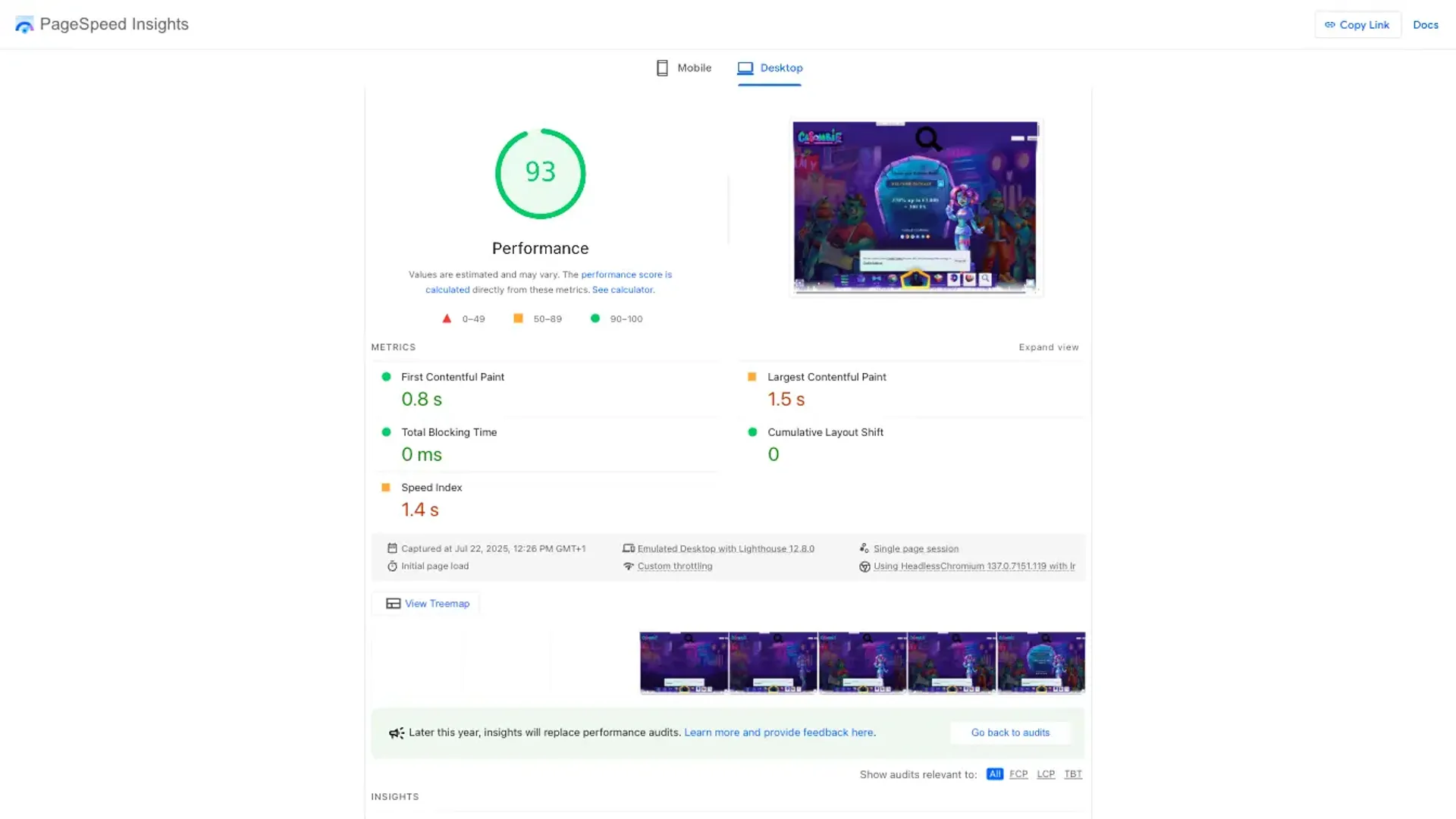 Casombie casino page speed