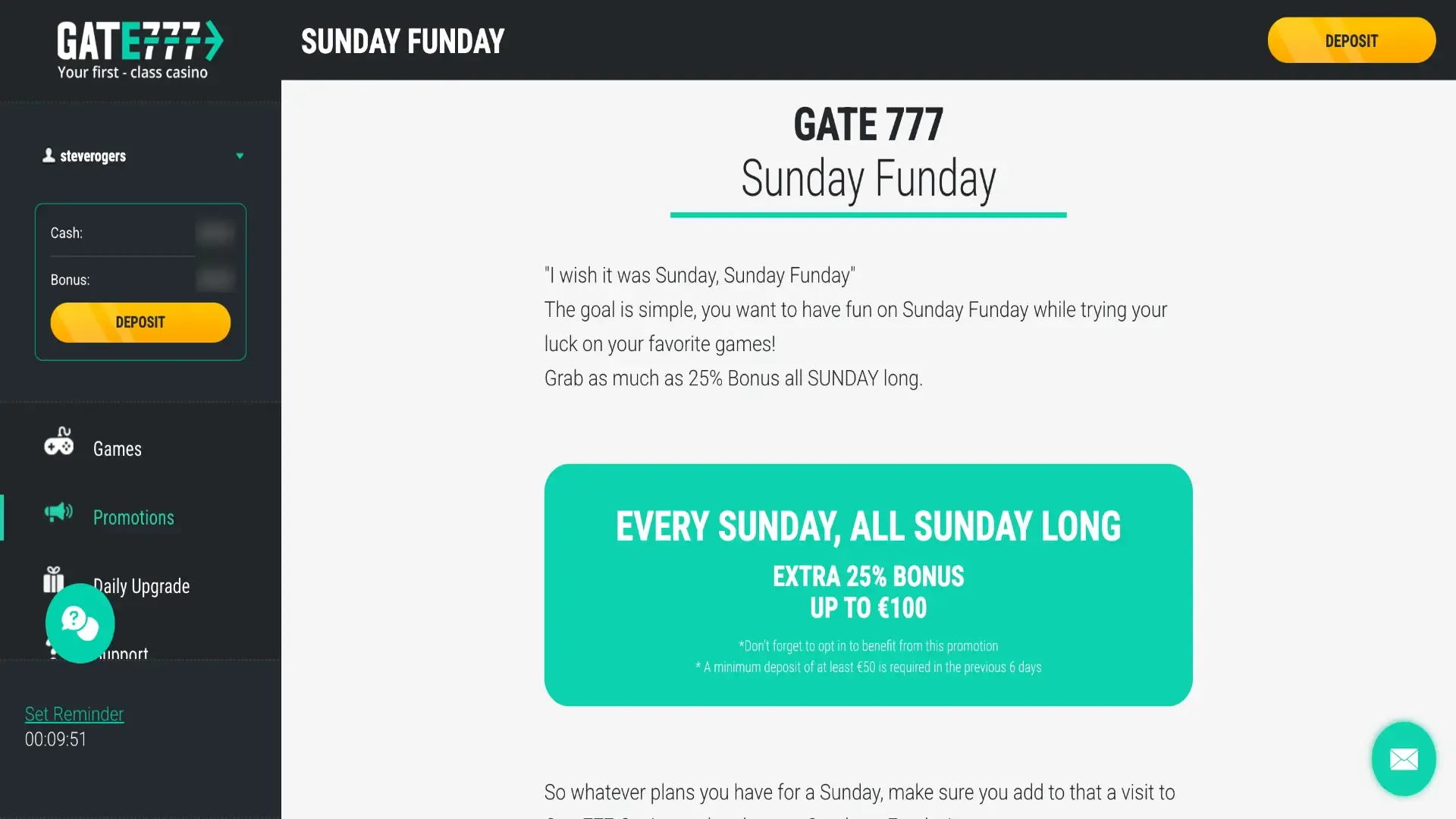 Gate777 sunday funday