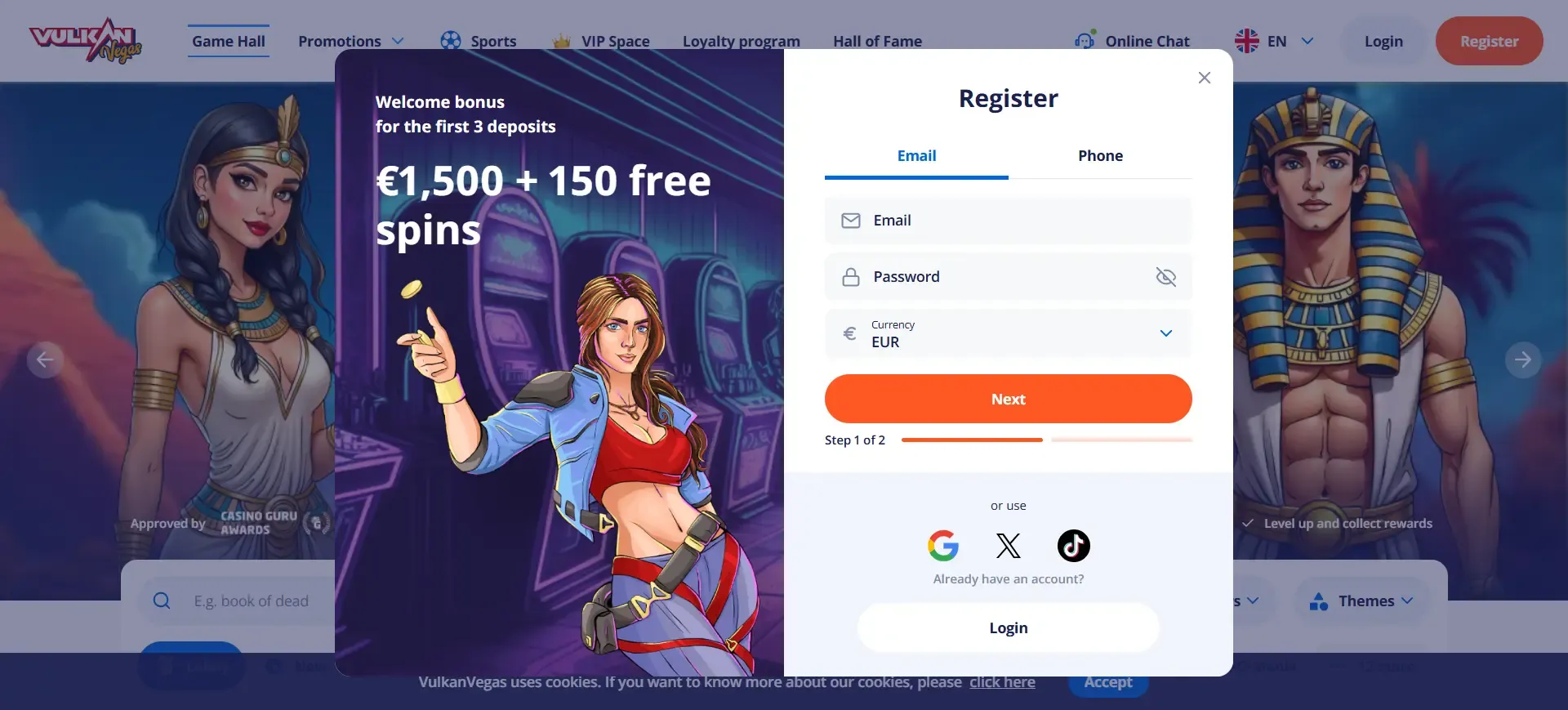 Vulkan Vegas sign up offer