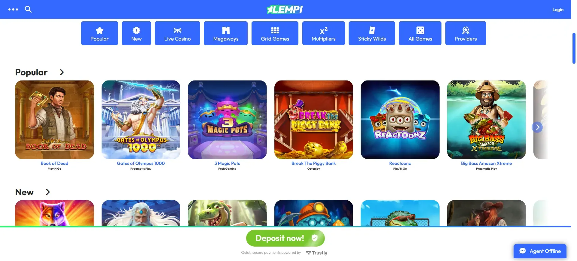 Lempi Casino games