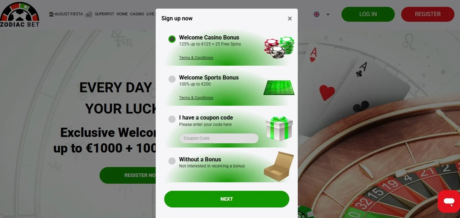How to sign up at Zodiacbet