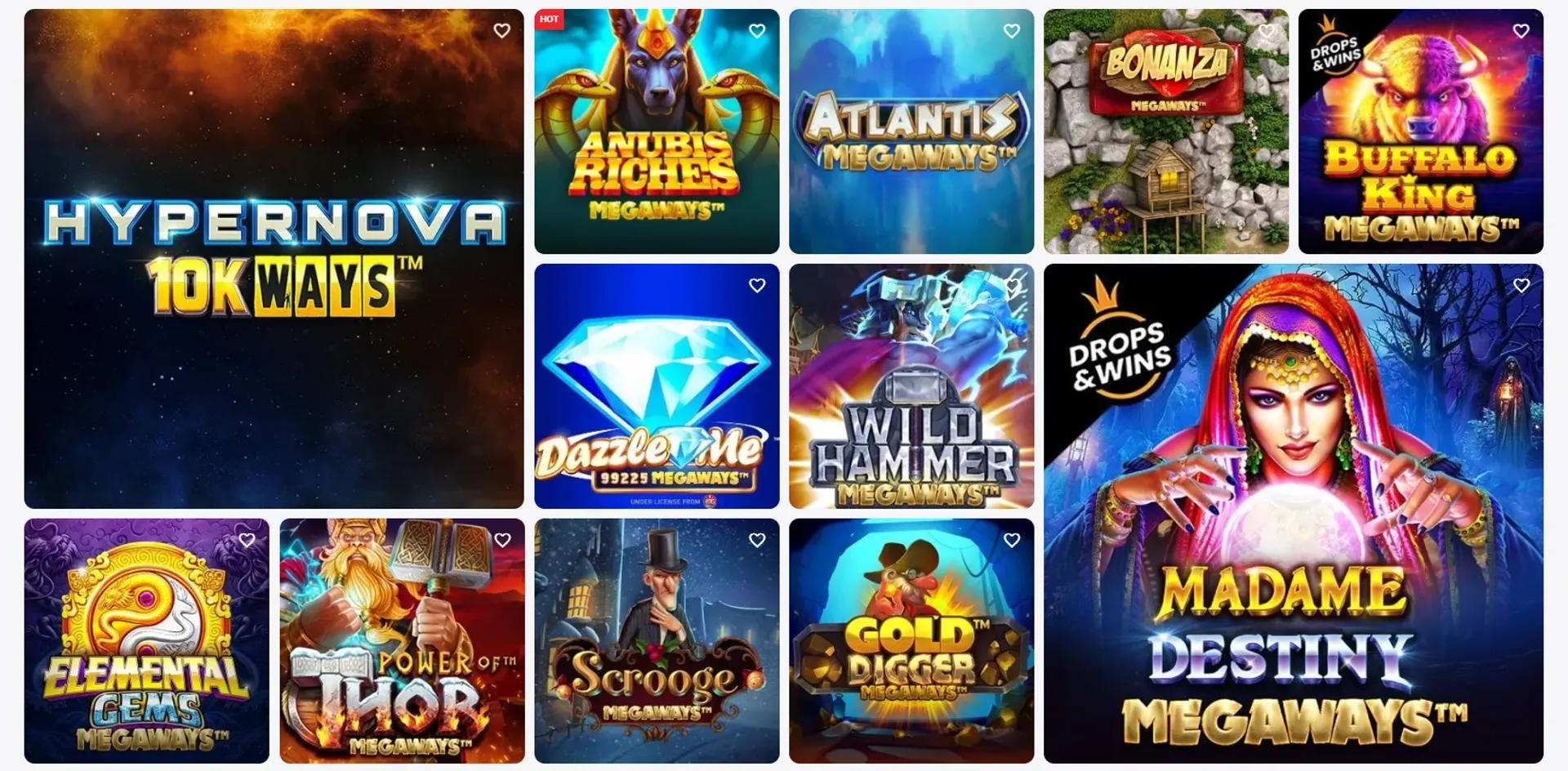 Megaway slots at Zodiacbet
