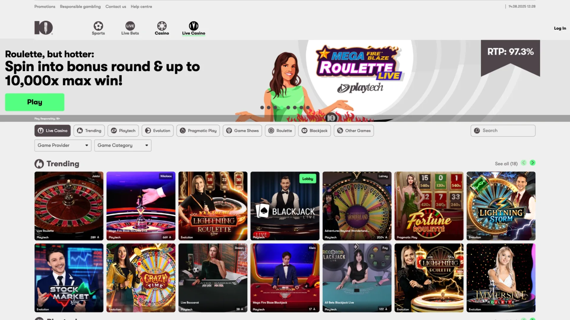 Trending games at 10bet casino