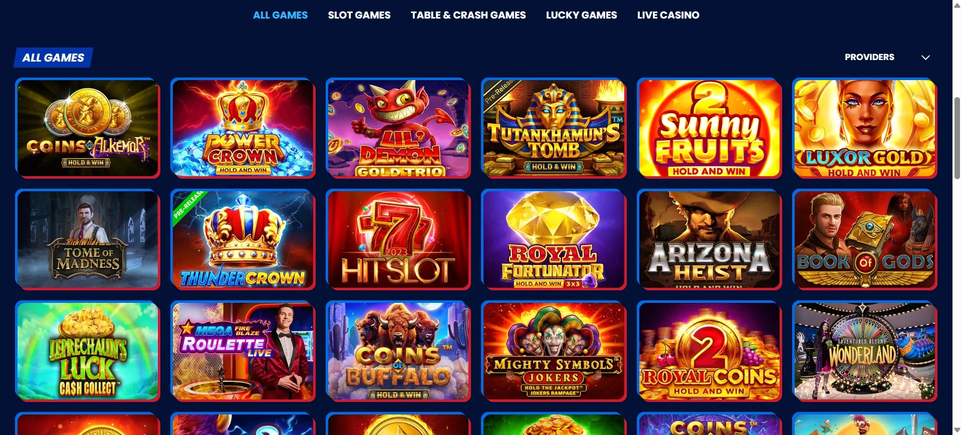 Game selection at Betnflix