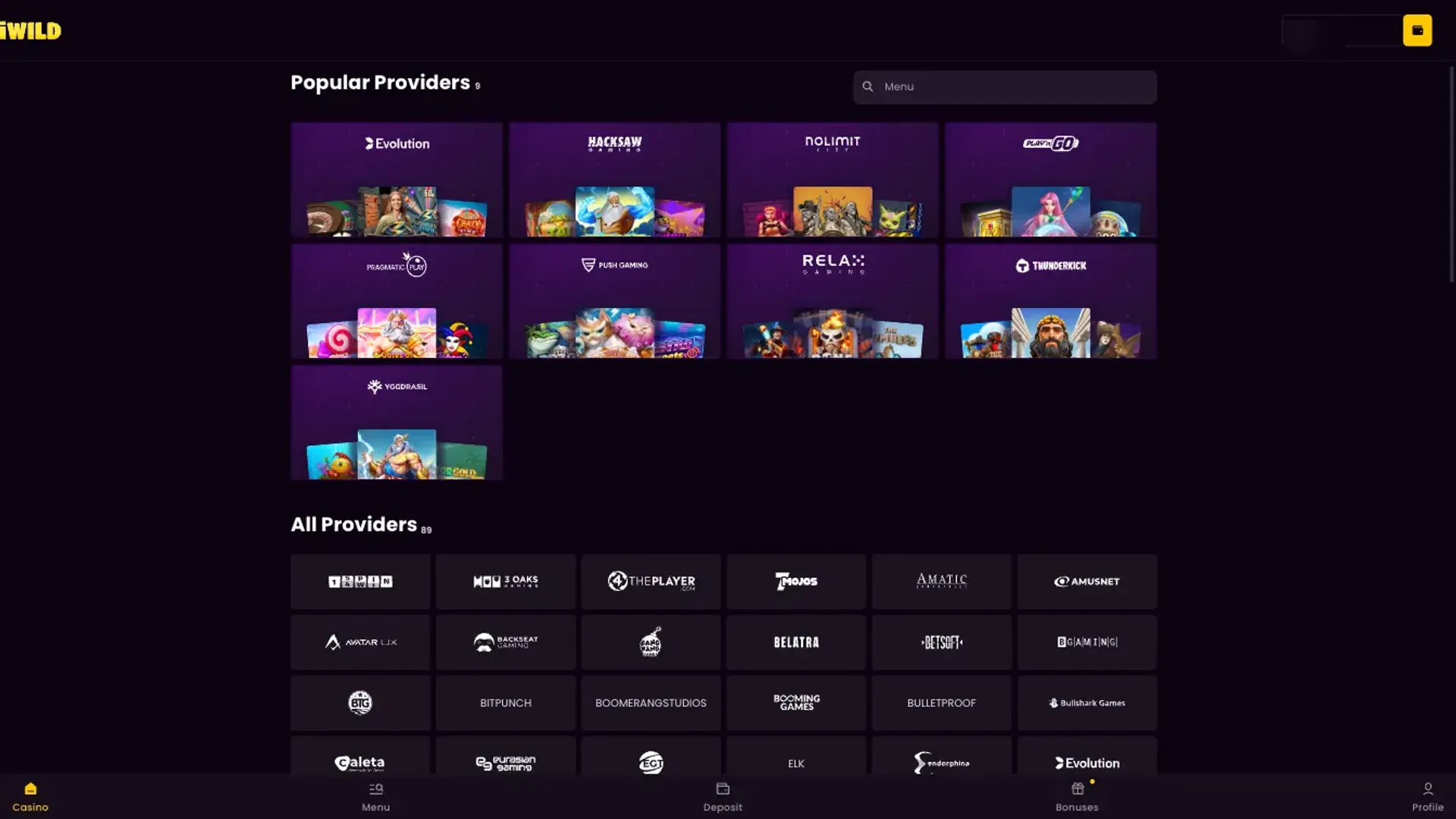 iWild casino games