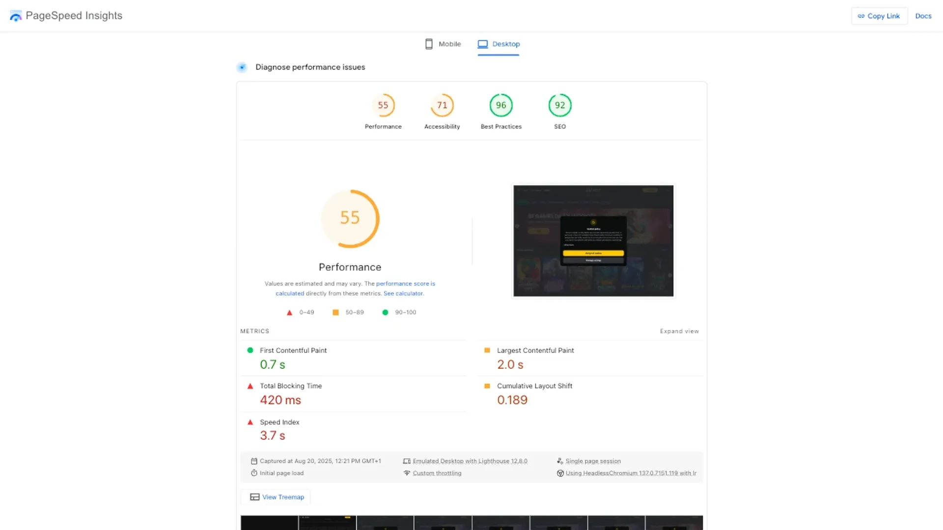 LV BET how site performed