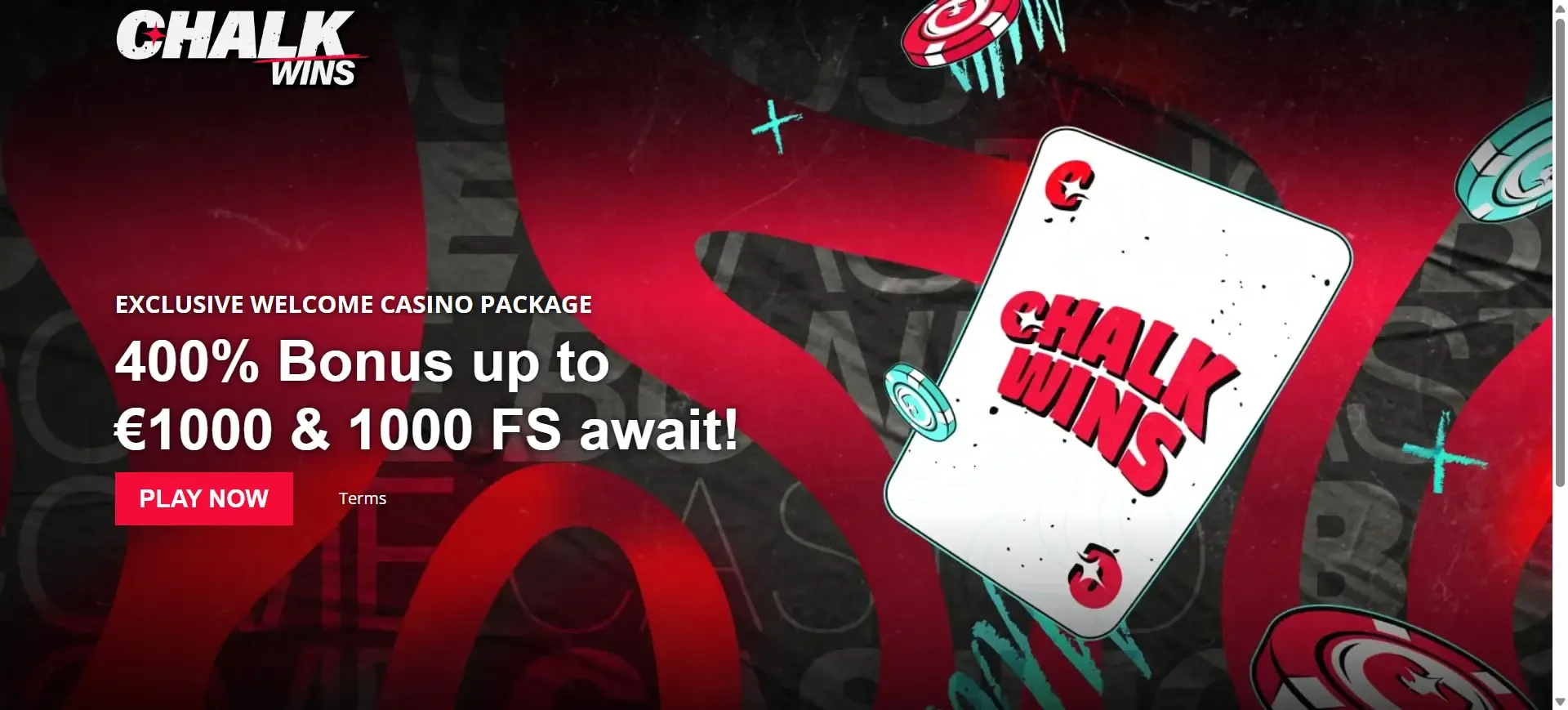 Chalk Wins Casino sign up offer