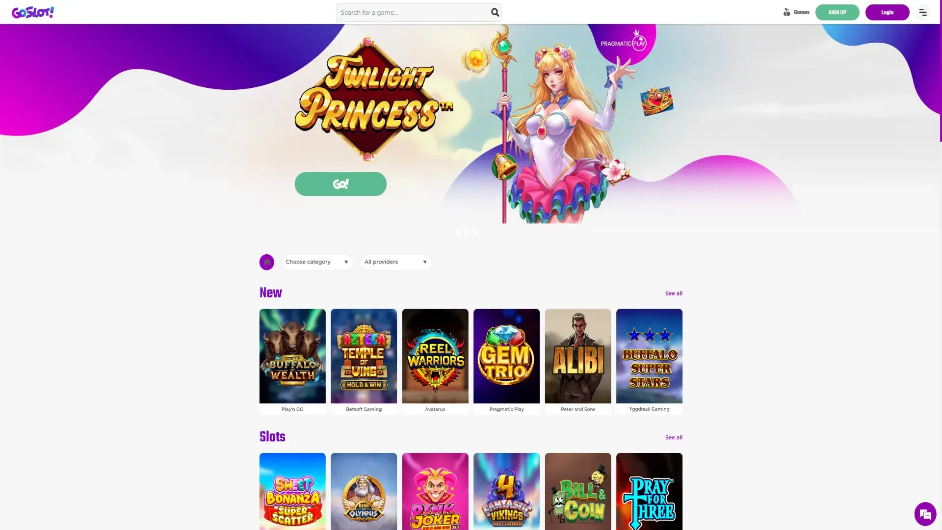 Goslots casino games