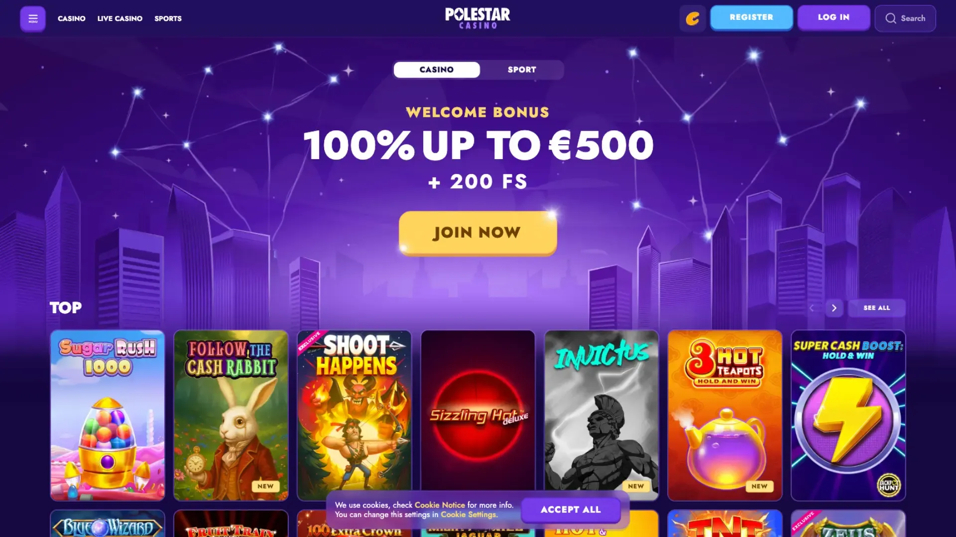 Polestar casino welcome bonus