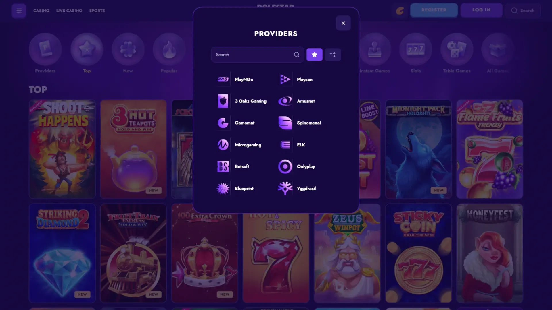 PoleStar casino providers