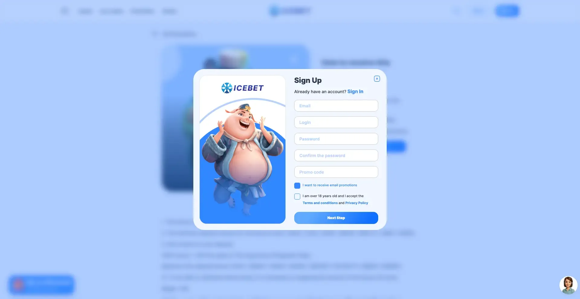 Icebet casino sign up