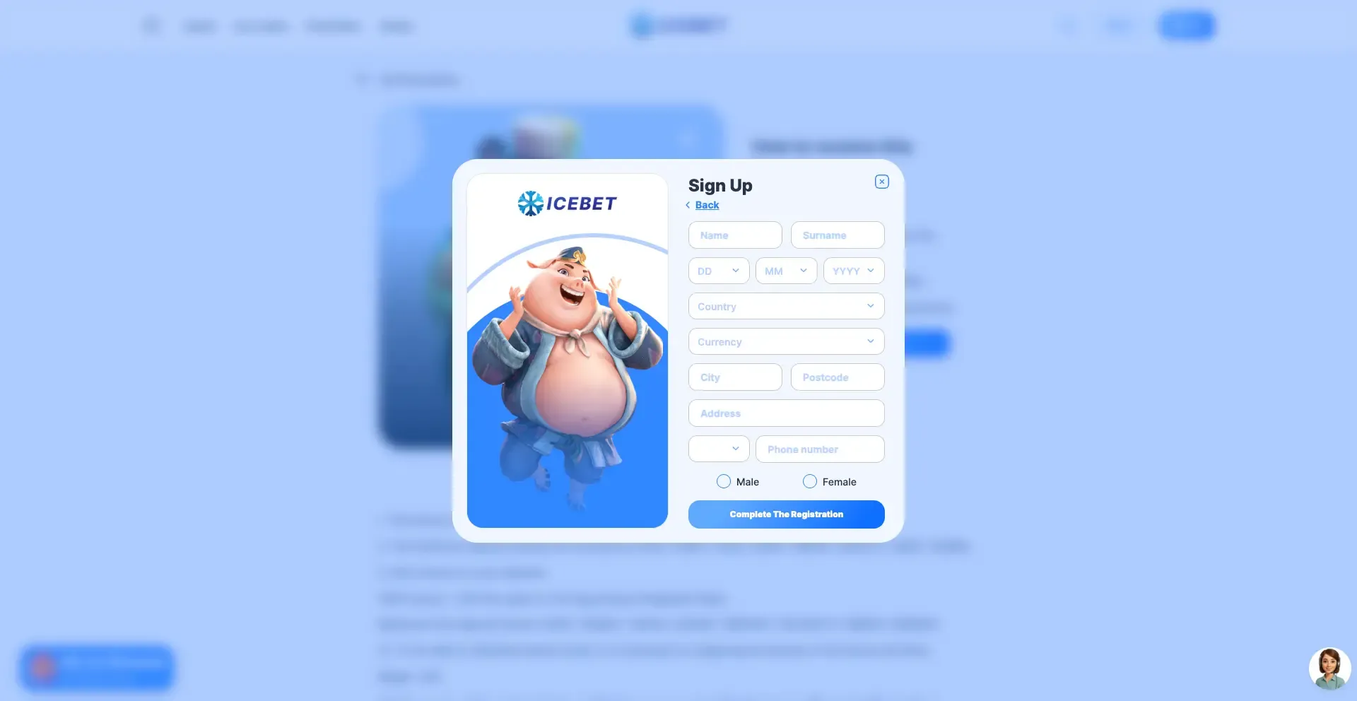 Icebet casino sign up process