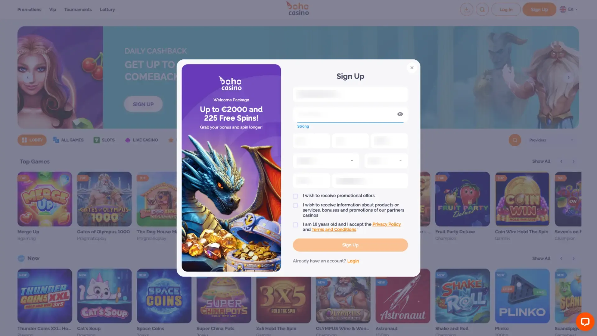 Boho casino sign up