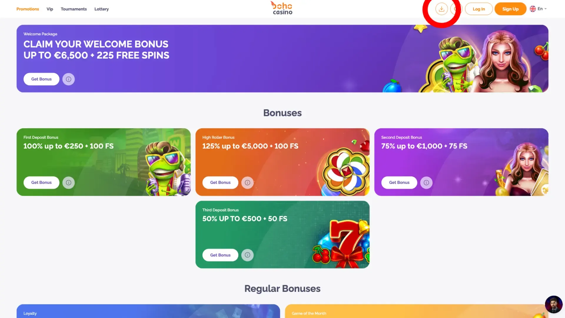 Boho Casino promotions