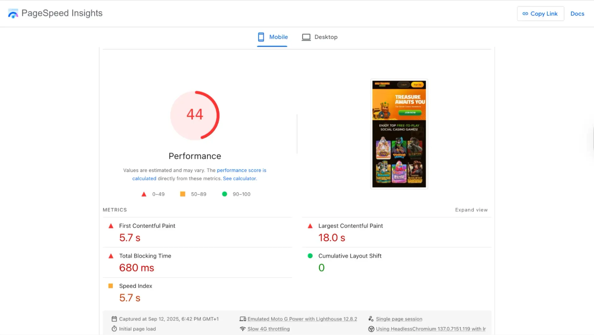 Gold Treasure Casino Mobile Performance