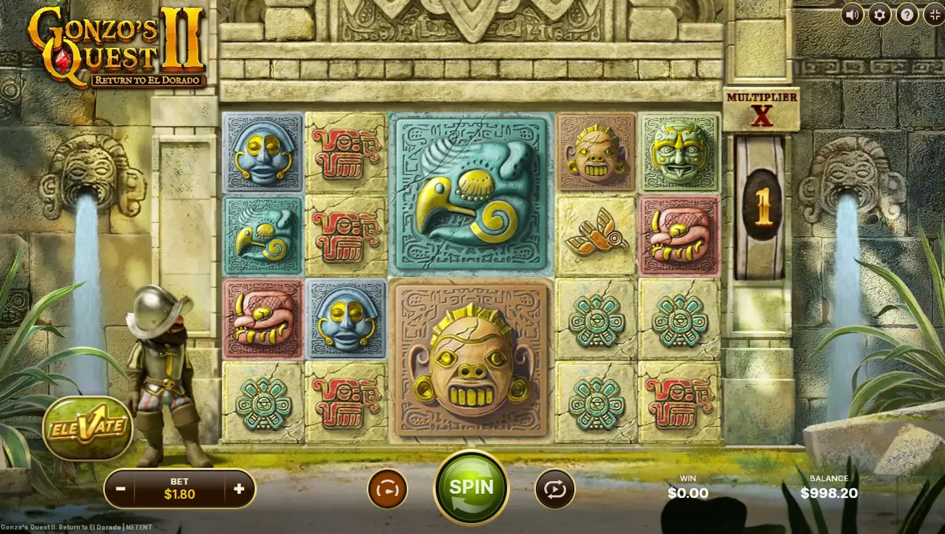 gonzos quest 2 juego base Captura del juego base de la slot Gonzo's Quest 2 de NetEnt