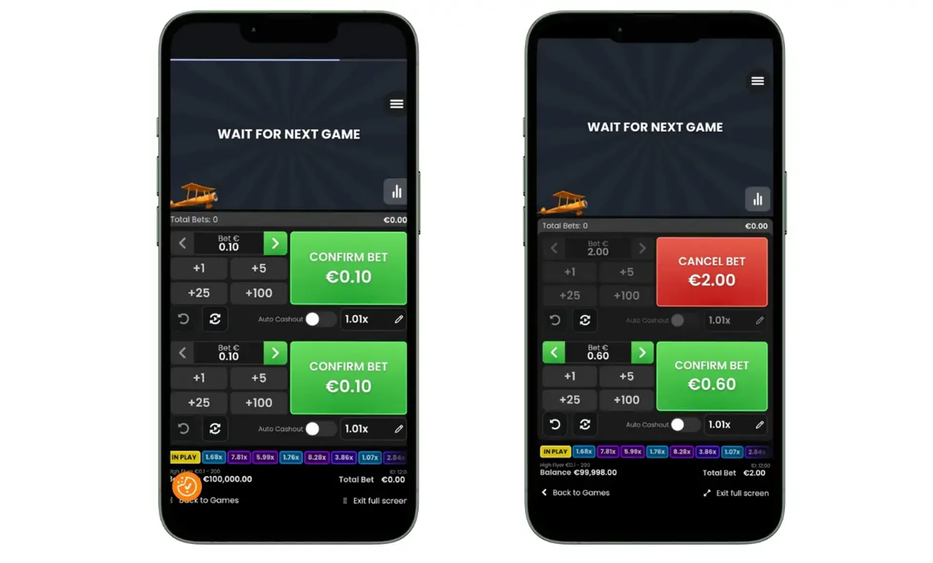 High flyer movil Así luce una partida de High Flyer desde el teléfono