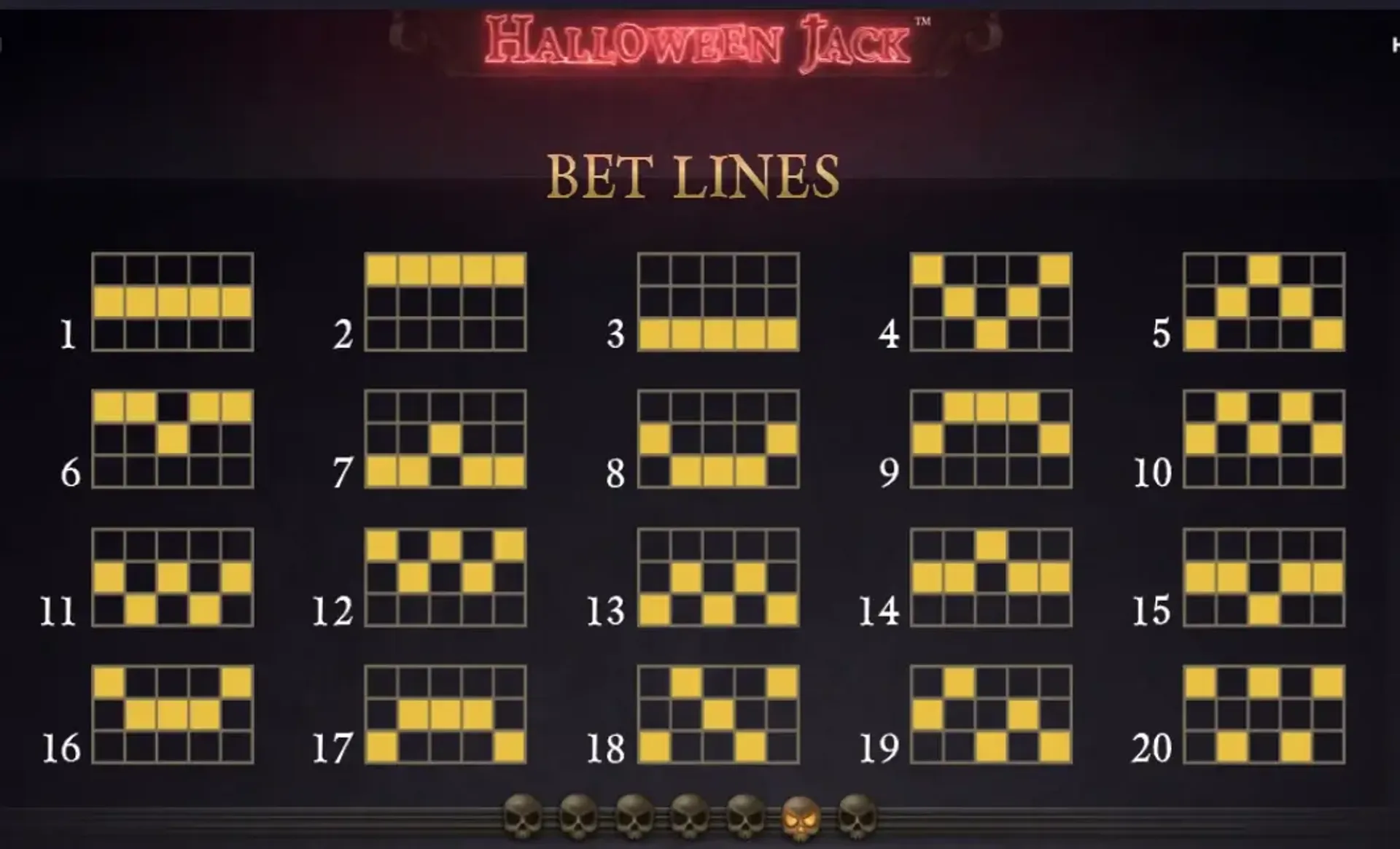 Halloween Jack winning lines